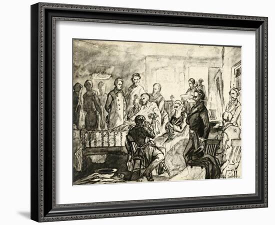 Abraham Lincoln on His Death Bed, C.1865-Hermann Faber-Framed Giclee Print