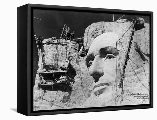 Abraham Lincoln on Mount Rushmore-null-Framed Premier Image Canvas