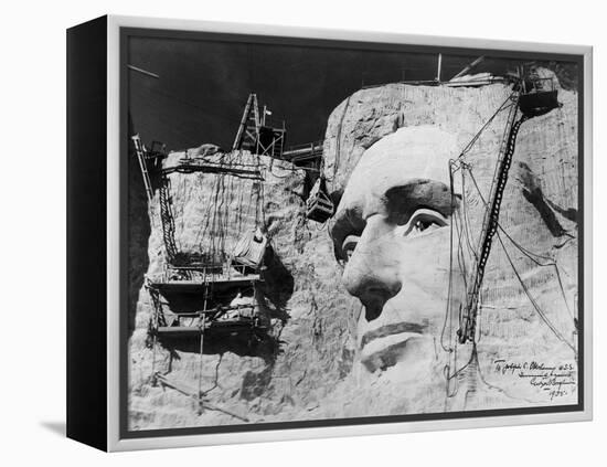 Abraham Lincoln on Mount Rushmore-null-Framed Premier Image Canvas