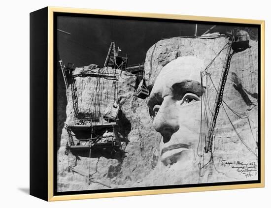 Abraham Lincoln on Mount Rushmore-null-Framed Premier Image Canvas