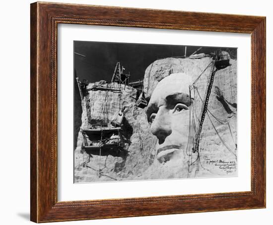 Abraham Lincoln on Mount Rushmore-null-Framed Photographic Print