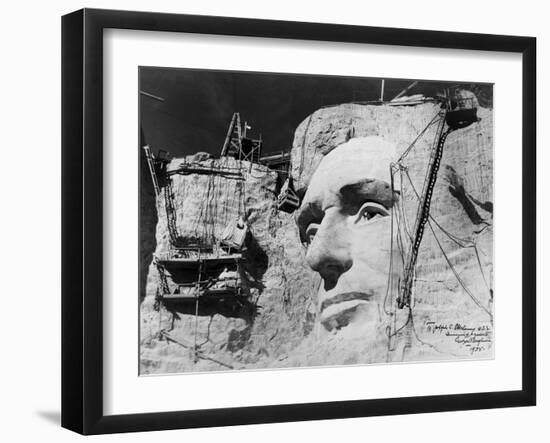 Abraham Lincoln on Mount Rushmore-null-Framed Photographic Print