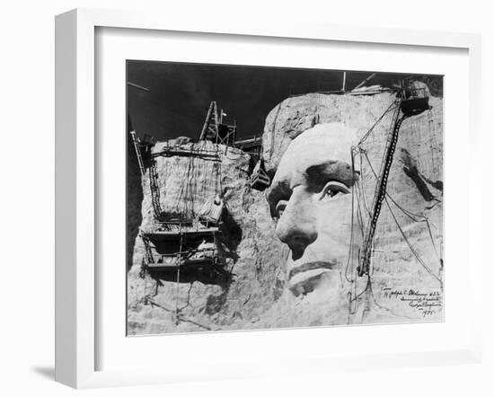 Abraham Lincoln on Mount Rushmore-null-Framed Photographic Print