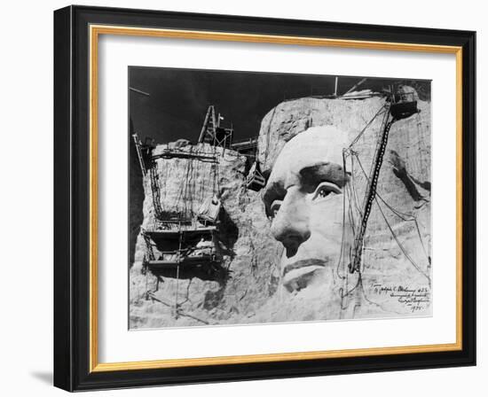 Abraham Lincoln on Mount Rushmore-null-Framed Photographic Print