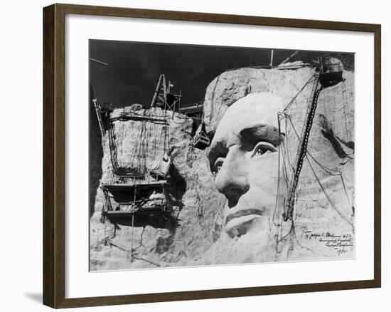 Abraham Lincoln on Mount Rushmore-null-Framed Photographic Print