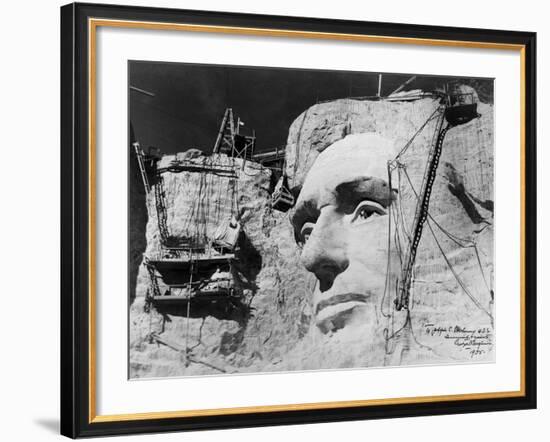 Abraham Lincoln on Mount Rushmore-null-Framed Photographic Print