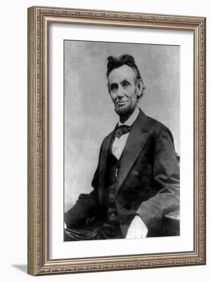 Abraham Lincoln Portrait Taken During Lincoln's Last Photography Sitting-null-Framed Art Print
