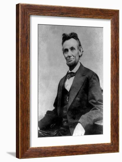 Abraham Lincoln Portrait Taken During Lincoln's Last Photography Sitting-null-Framed Art Print