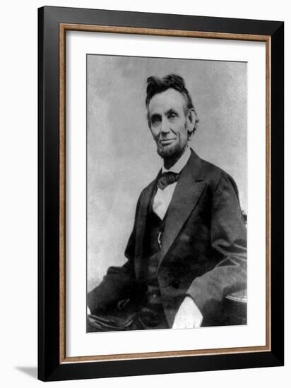 Abraham Lincoln Portrait Taken During Lincoln's Last Photography Sitting-null-Framed Art Print