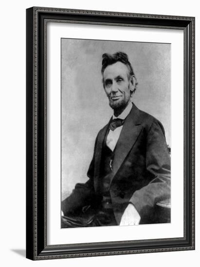 Abraham Lincoln Portrait Taken During Lincoln's Last Photography Sitting-null-Framed Art Print