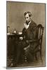 Abraham Lincoln Sitting at Desk, 1861-Mathew Brady-Mounted Giclee Print