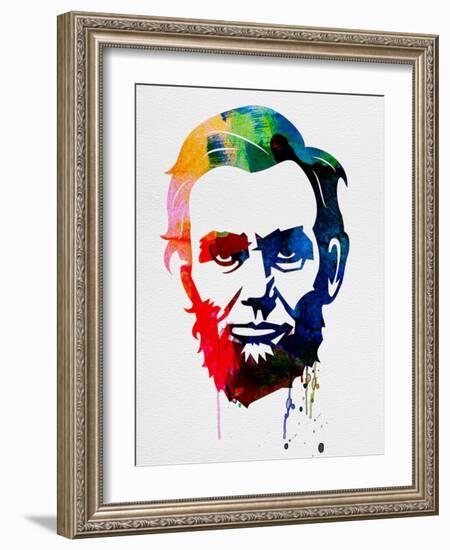 Abraham Lincoln Watercolor-Lora Feldman-Framed Art Print