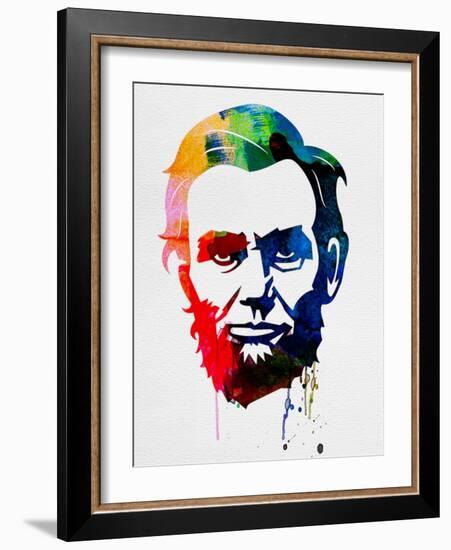 Abraham Lincoln Watercolor-Lora Feldman-Framed Art Print