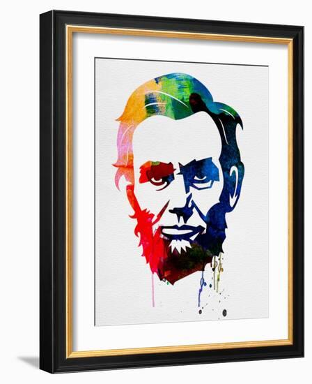 Abraham Lincoln Watercolor-Lora Feldman-Framed Art Print