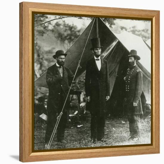 Abraham Lincoln with Allan Pinkerton and Major General John A. Mcclernand, 1862-Alexander Gardner-Framed Premier Image Canvas