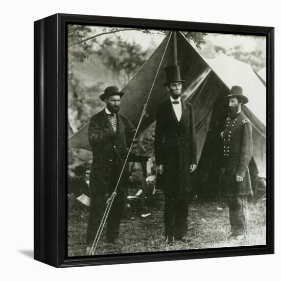 Abraham Lincoln with Allan Pinkerton and Major General John A. Mcclernand, 1862-Alexander Gardner-Framed Premier Image Canvas