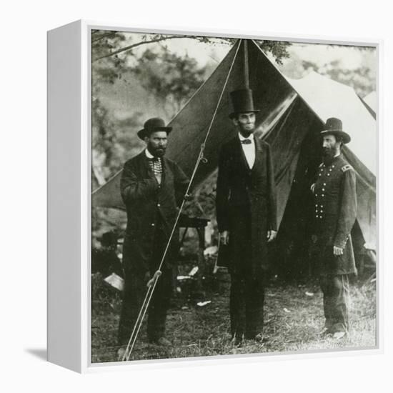 Abraham Lincoln with Allan Pinkerton and Major General John A. Mcclernand, 1862-Alexander Gardner-Framed Premier Image Canvas