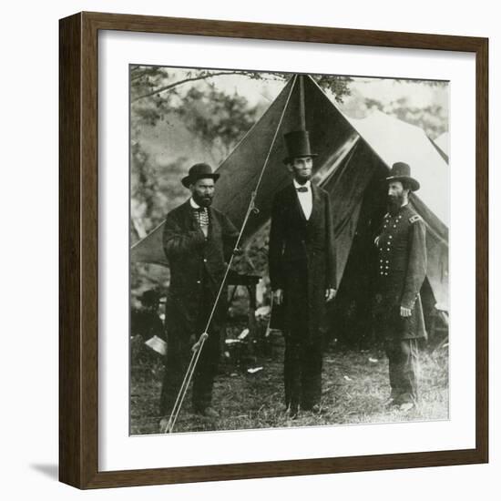 Abraham Lincoln with Allan Pinkerton and Major General John A. Mcclernand, 1862-Alexander Gardner-Framed Photographic Print