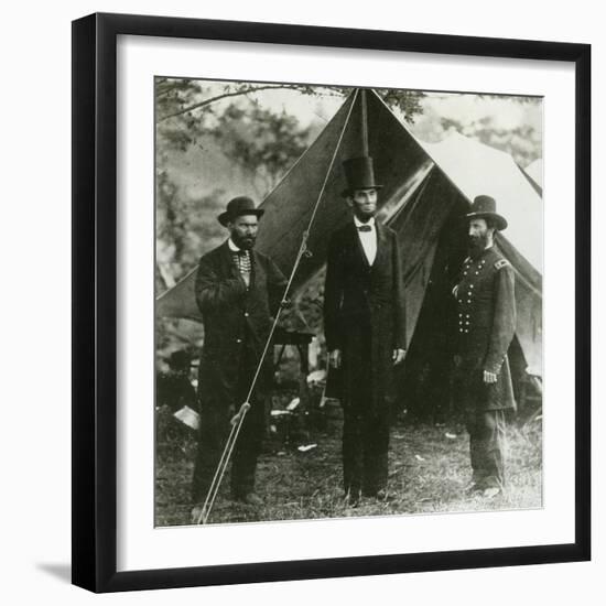 Abraham Lincoln with Allan Pinkerton and Major General John A. Mcclernand, 1862-Alexander Gardner-Framed Photographic Print