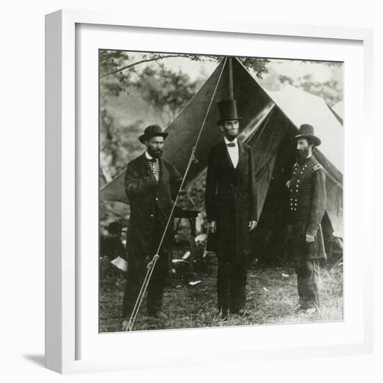 Abraham Lincoln with Allan Pinkerton and Major General John A. Mcclernand, 1862-Alexander Gardner-Framed Photographic Print