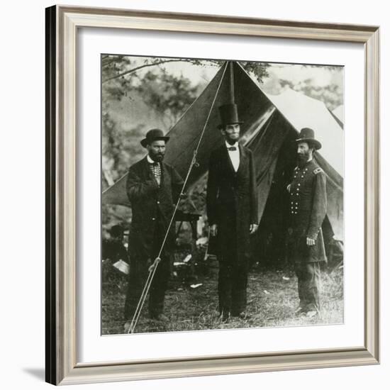 Abraham Lincoln with Allan Pinkerton and Major General John A. Mcclernand, 1862-Alexander Gardner-Framed Photographic Print