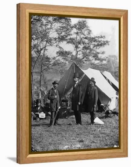 Abraham Lincoln with Allan Pinkerton and Major General John A. McClernand, 1862-Alexander Gardner-Framed Premier Image Canvas