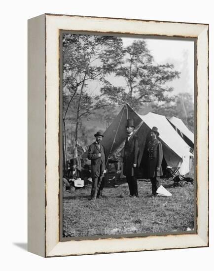 Abraham Lincoln with Allan Pinkerton and Major General John A. McClernand, 1862-Alexander Gardner-Framed Premier Image Canvas