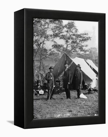 Abraham Lincoln with Allan Pinkerton and Major General John A. McClernand, 1862-Alexander Gardner-Framed Premier Image Canvas