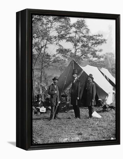 Abraham Lincoln with Allan Pinkerton and Major General John A. McClernand, 1862-Alexander Gardner-Framed Premier Image Canvas