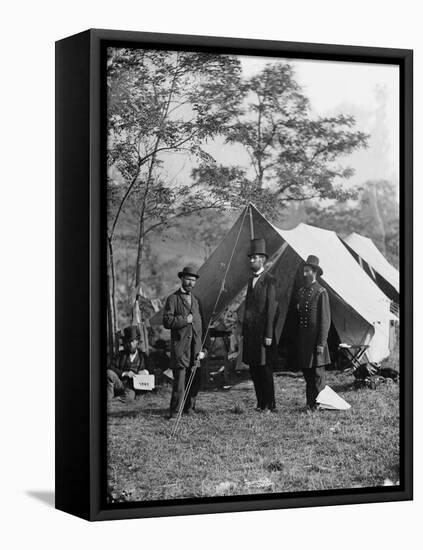 Abraham Lincoln with Allan Pinkerton and Major General John A. McClernand, 1862-Alexander Gardner-Framed Premier Image Canvas