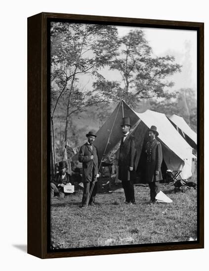 Abraham Lincoln with Allan Pinkerton and Major General John A. McClernand, 1862-Alexander Gardner-Framed Premier Image Canvas