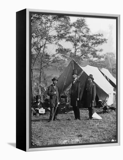 Abraham Lincoln with Allan Pinkerton and Major General John A. McClernand, 1862-Alexander Gardner-Framed Premier Image Canvas