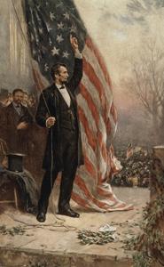 Abraham Lincoln with American Flag