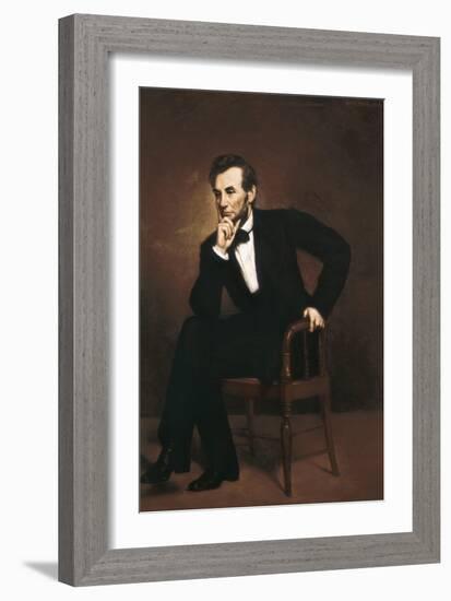 Abraham Lincoln-George Peter Alexander Healy-Framed Art Print