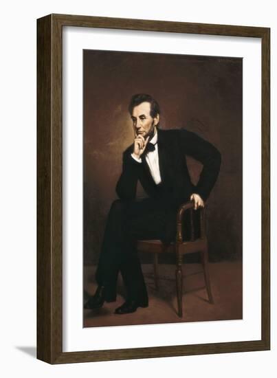 Abraham Lincoln-George Peter Alexander Healy-Framed Art Print