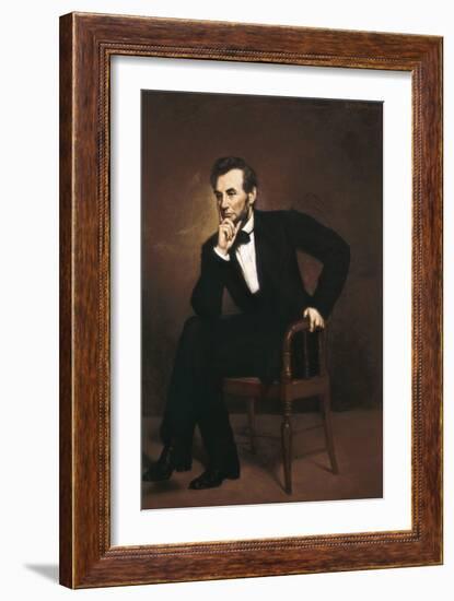 Abraham Lincoln-George Peter Alexander Healy-Framed Art Print