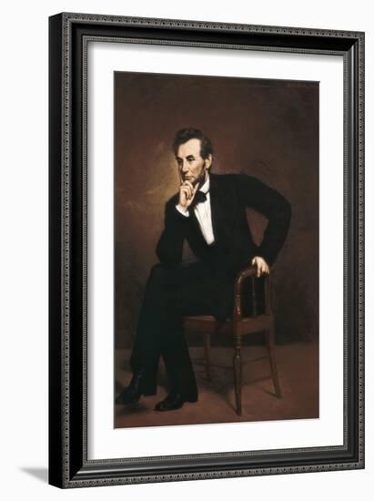 Abraham Lincoln-George Peter Alexander Healy-Framed Art Print