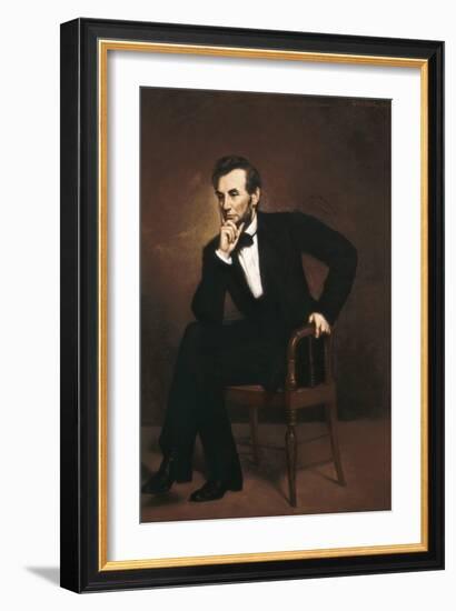 Abraham Lincoln-George Peter Alexander Healy-Framed Art Print