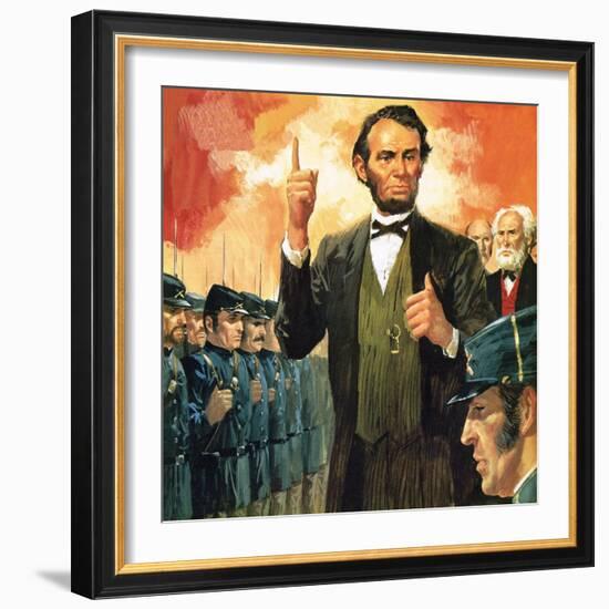 Abraham Lincoln-English School-Framed Giclee Print