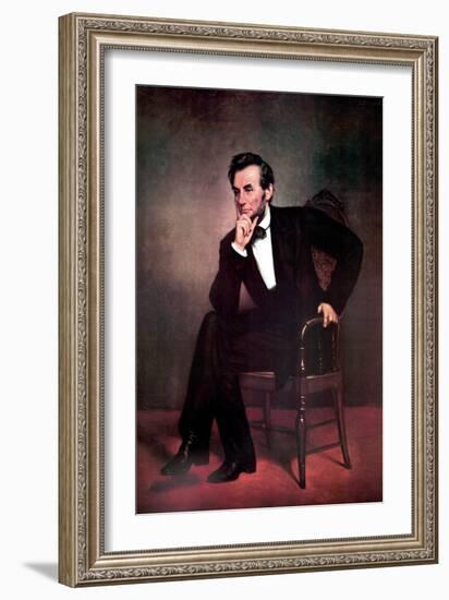 Abraham Lincoln-George Peter Alexander Healy-Framed Art Print