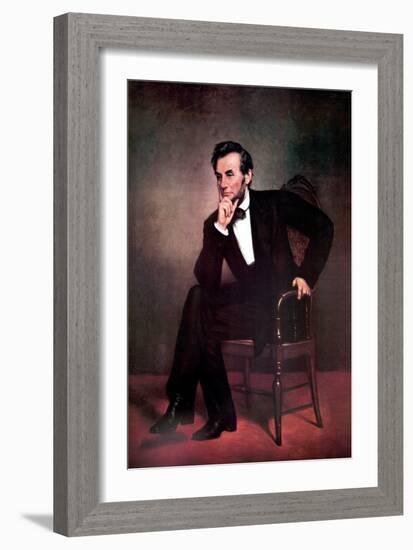 Abraham Lincoln-George Peter Alexander Healy-Framed Art Print