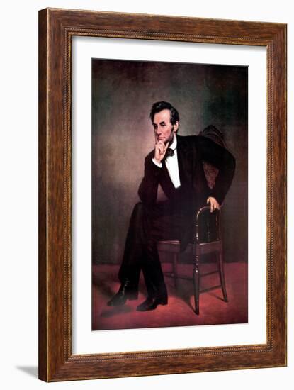 Abraham Lincoln-George Peter Alexander Healy-Framed Art Print