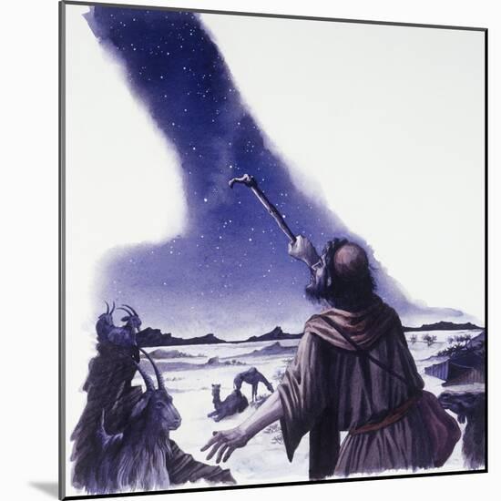 Abraham Looks Up at Starry Sky-null-Mounted Giclee Print