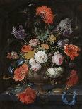 Panier de fleurs, fruits et insectes dans une niche-Abraham Mignon-Giclee Print