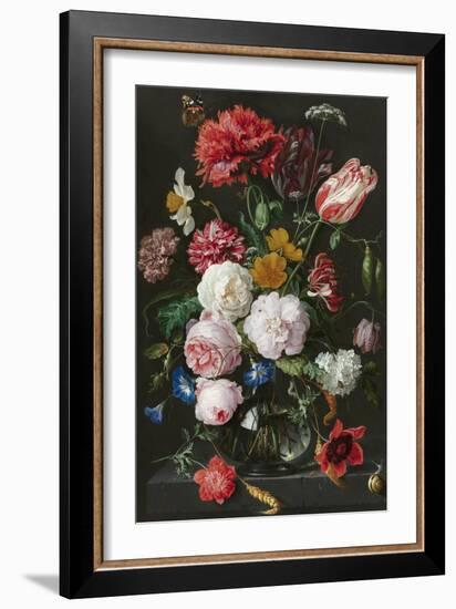 Abraham Mignon, Still Life with Flowers in a Glass Vase-Dutch Florals-Framed Art Print