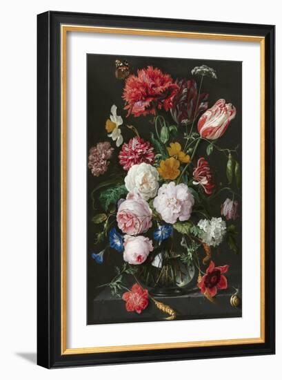 Abraham Mignon, Still Life with Flowers in a Glass Vase-Dutch Florals-Framed Art Print