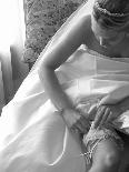 Bride Pulling Up Garter-Abraham Nowitz-Photographic Print
