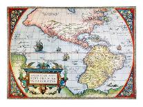 New World Map, 1570-Abraham Oretelius-Framed Giclee Print