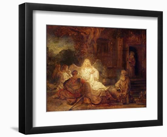 Abraham Receives the Three Angels-Rembrandt van Rijn-Framed Giclee Print