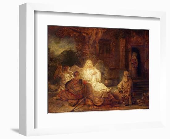 Abraham Receives the Three Angels-Rembrandt van Rijn-Framed Giclee Print